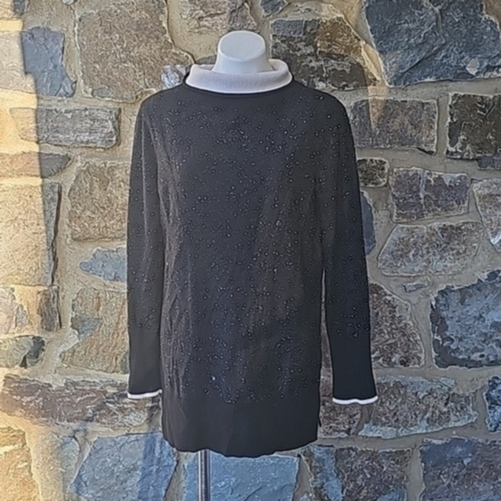 RAG & BONE Size M Black White Cashmere Dots Sweater